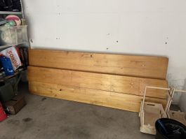 Festbank Holz mit Metallgestell 220 x 80 cm