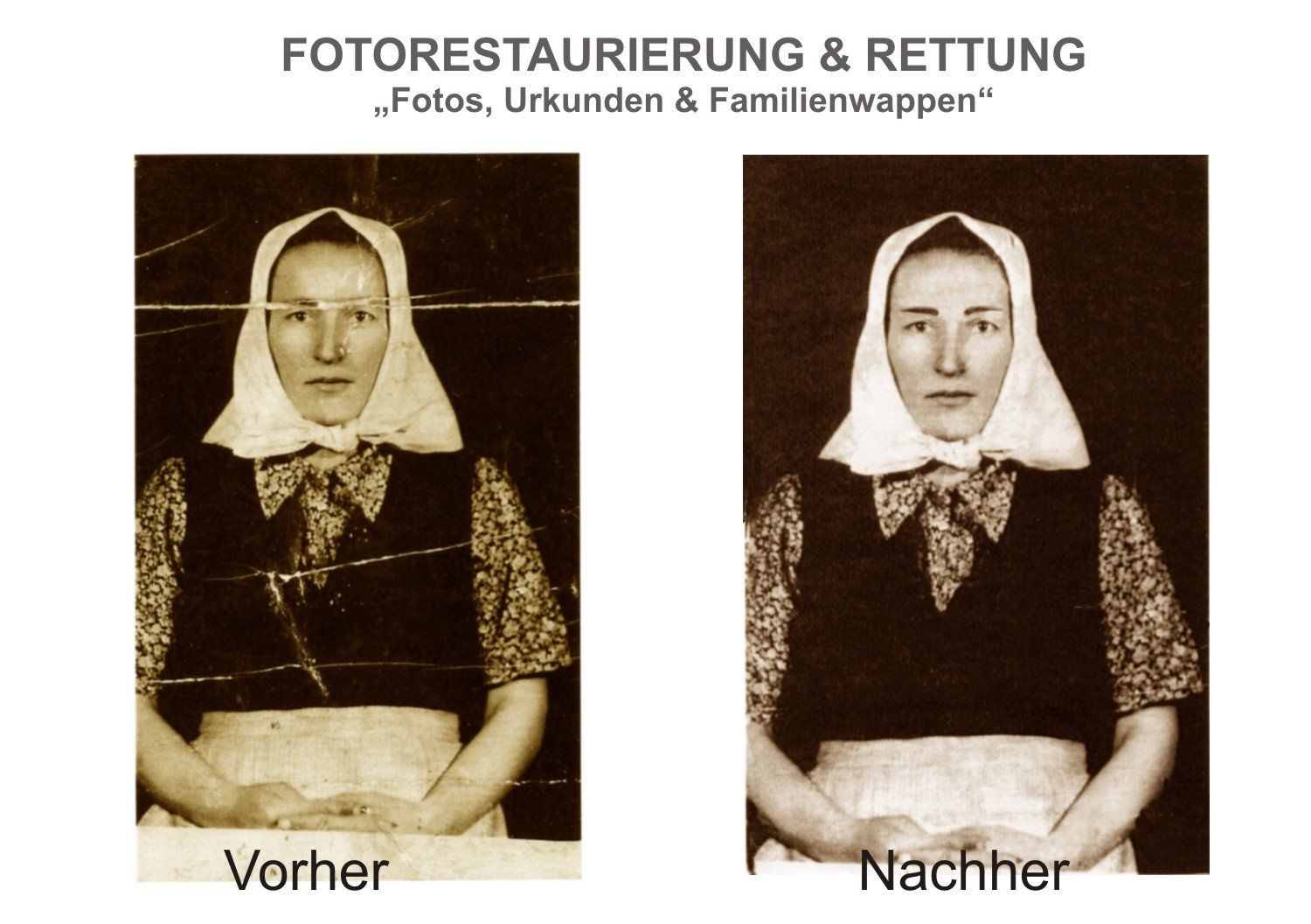 Foto-Dienstleistungen: Fotorestaurierung MITTEL: Risse & Flecken entfernen – Gebraucht aus Chur von slim777 1