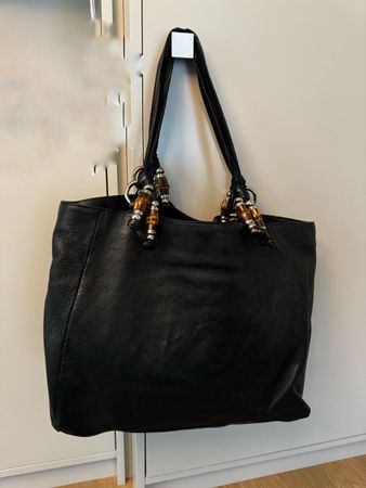 Gucci vintage tote bag with bamboo