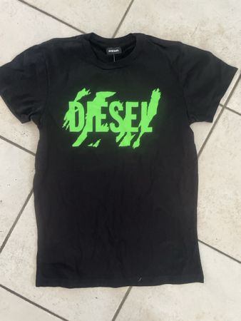Schwarzes Diesel T-Shirt Gr.14j.164 mit Neongrünem Logo,Neu
