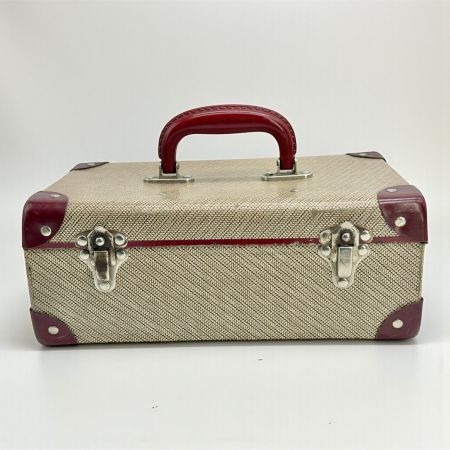Valise de maquillage vintage beige bordeaux DURO Australia