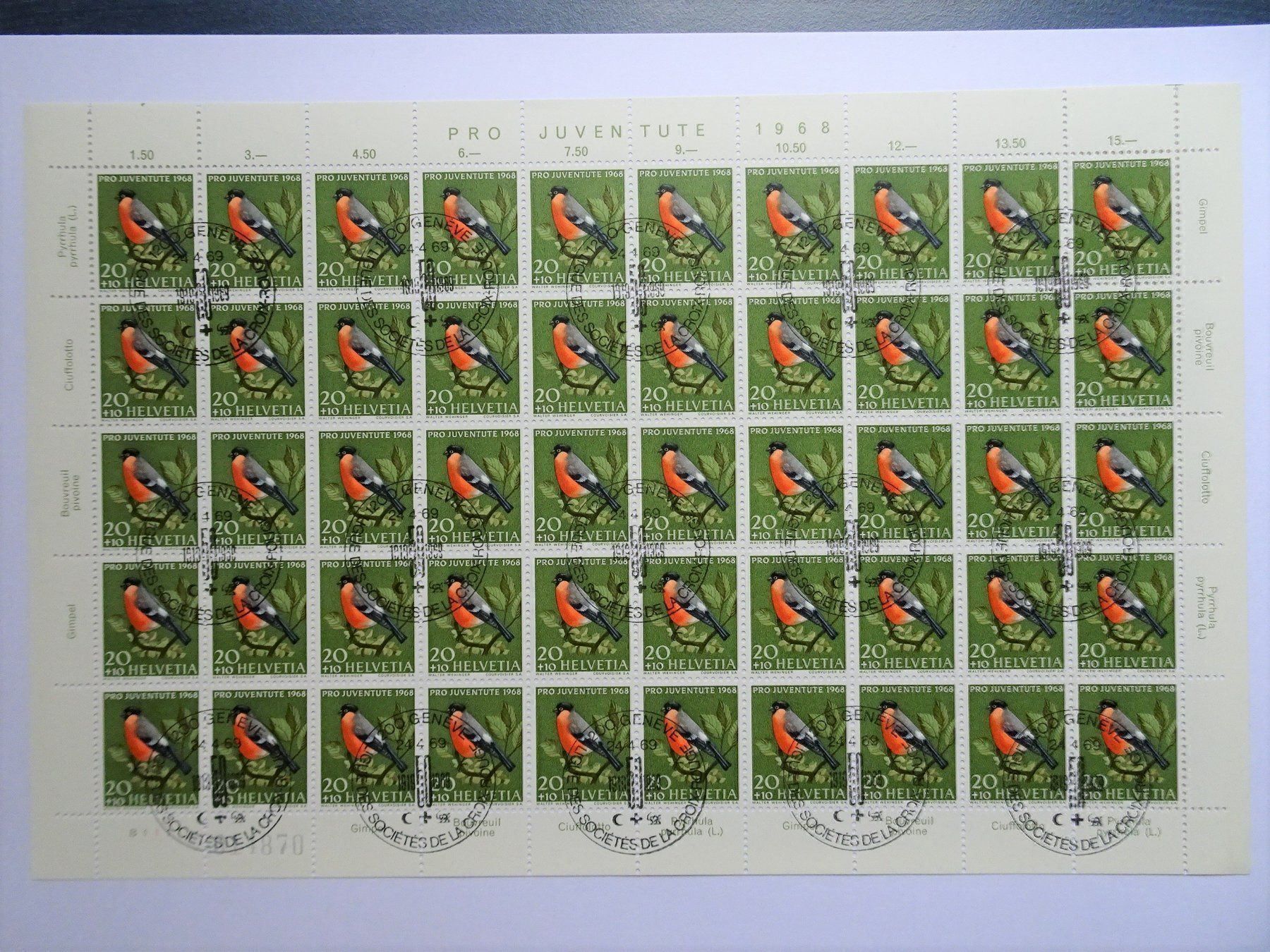 Tous les timbres: PJ 1968 – Neuf (Voir description) à Aadorf par Chnorli-Furz