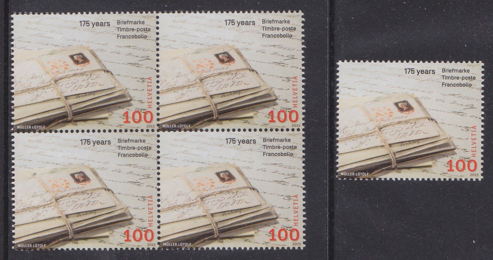 Tutti i francobolli: 2015  Viererblock + Einzelmarke  Briemarken ** Postfrisch ** – Nuovo (secondo la descrizione) da Adliswil venduto da Aenti