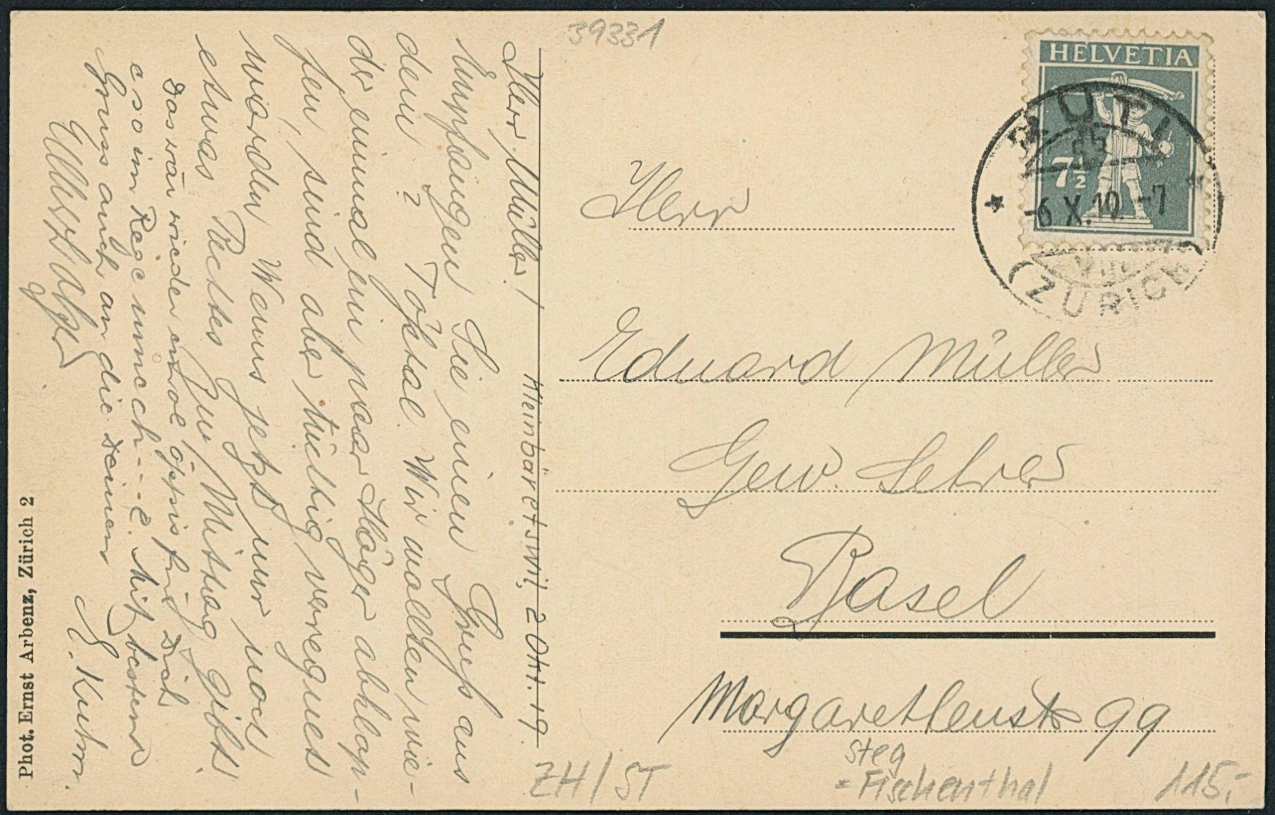 Cartoline postali: ZH Steg - Fischenthal – Usato da Schindellegi venduto da leecollect 1