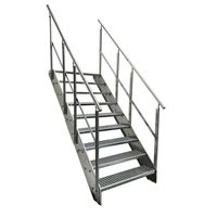 Stahltreppe 9 Stufen+Geländer 100x171cm
