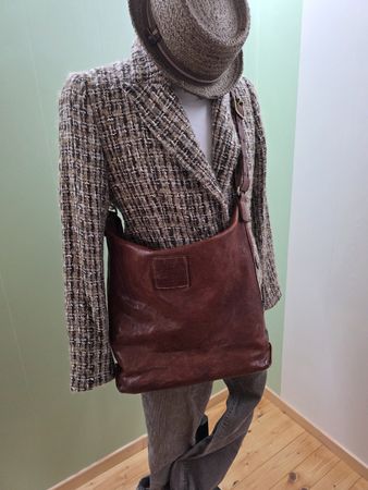 CAMPOMAGGI, Rindsledertasche, Cognacfarben, Top Zustand!