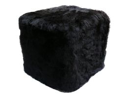 Lammfell Hocker  Black