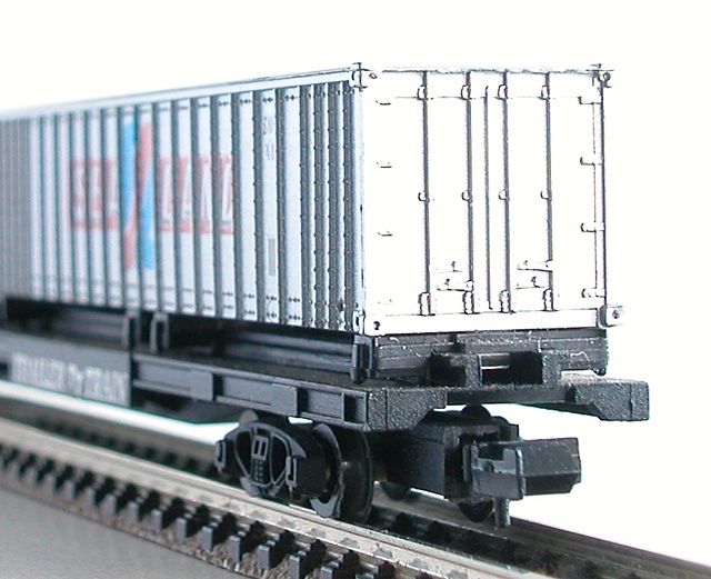 Arnold Modellini di ferrovie: Arnold Rapido US Containerwagen GTTX Spur N – Usato da Oberwil BL venduto da Klang 2