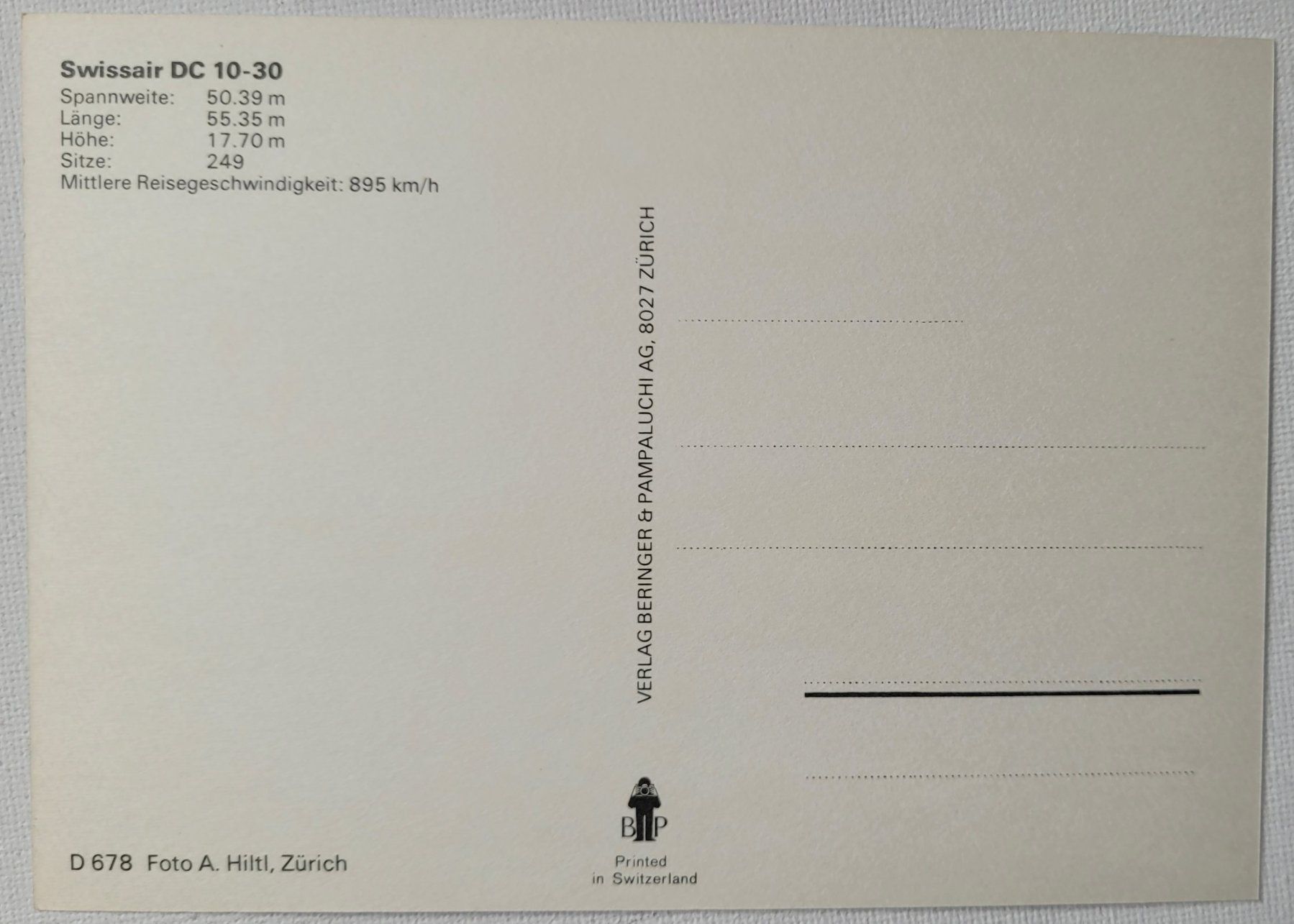 Ansichtskarten: SWISSAIR DC-10-30 – Neu (gemäss Beschreibung) aus Neftenbach von Mador6 1