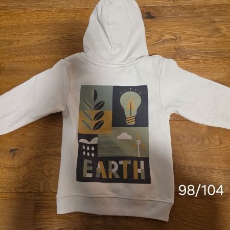 Kapuzenpullover Earth weiss Grösse 98/104 gebraucht