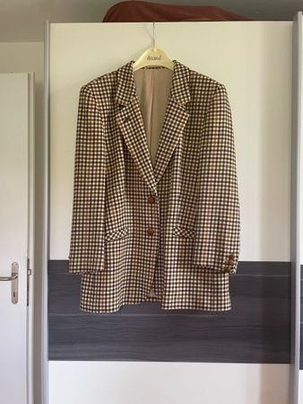 Klassischer Vintage-Blazer im Hahnentrittmuster, Grösse M