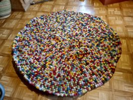 rund Filzball-Teppich 140cm