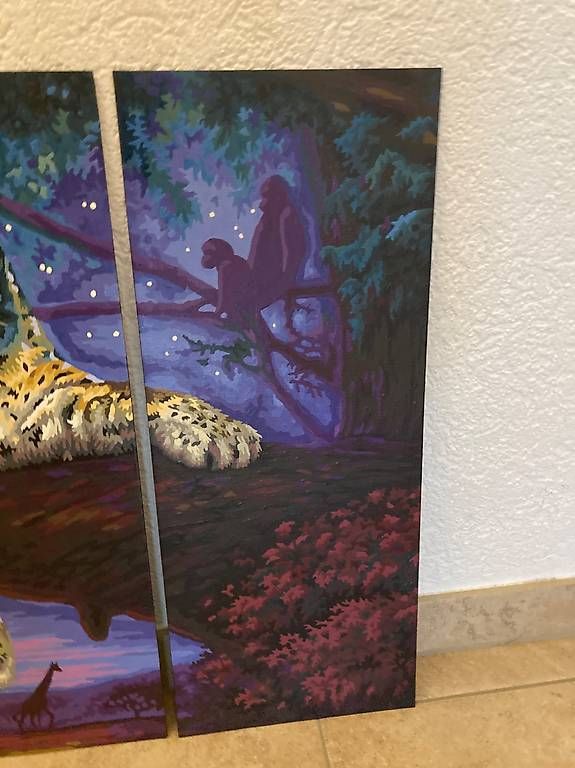 Dipinti: Bild/Gemälde "Jäger der Nacht", Leopard auf Baum, 3-teilig – Nuovo (secondo la descrizione) da Gelterkinden venduto da froggy80 3