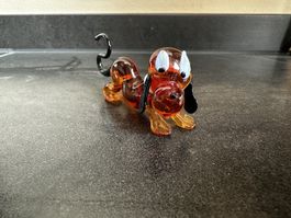 Handgemachte Glasfigur Tierfigur Hund, neuwertig, Deko
