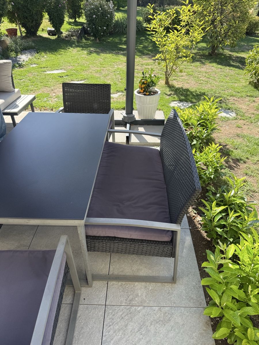 Tischset: Ensemble table et chaises jardin 4 pers. gris anthracite  – Gebraucht aus Crissier von ballydoolagh 1