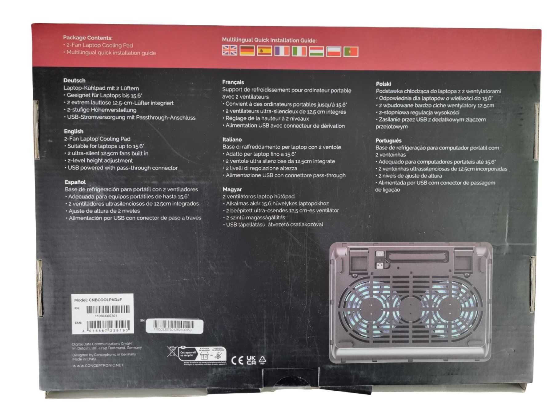 Ventilatori: CONCEPTRONIC Laptop Cooling Pad – Usato da Wangen b. Olten venduto da Restwert_Wangen 2
