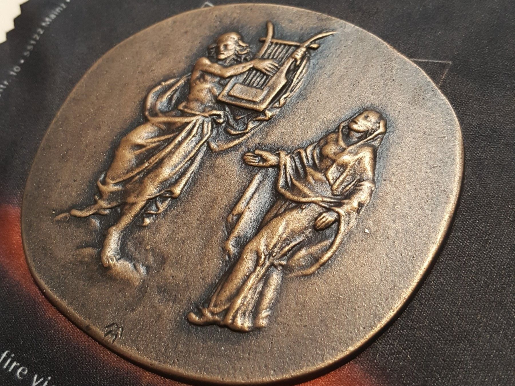 Medaglie: Medaille, Orpheus und Eurydike, Relief, 87 mm, oval, Bronze – Usato da Rieden SG venduto da res1291 1