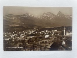 AK Goldau mit Mythen, Stempel 1917.