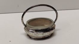 Salzstreuer Korb mit Glas Einsatz 835 Silber  (L36)