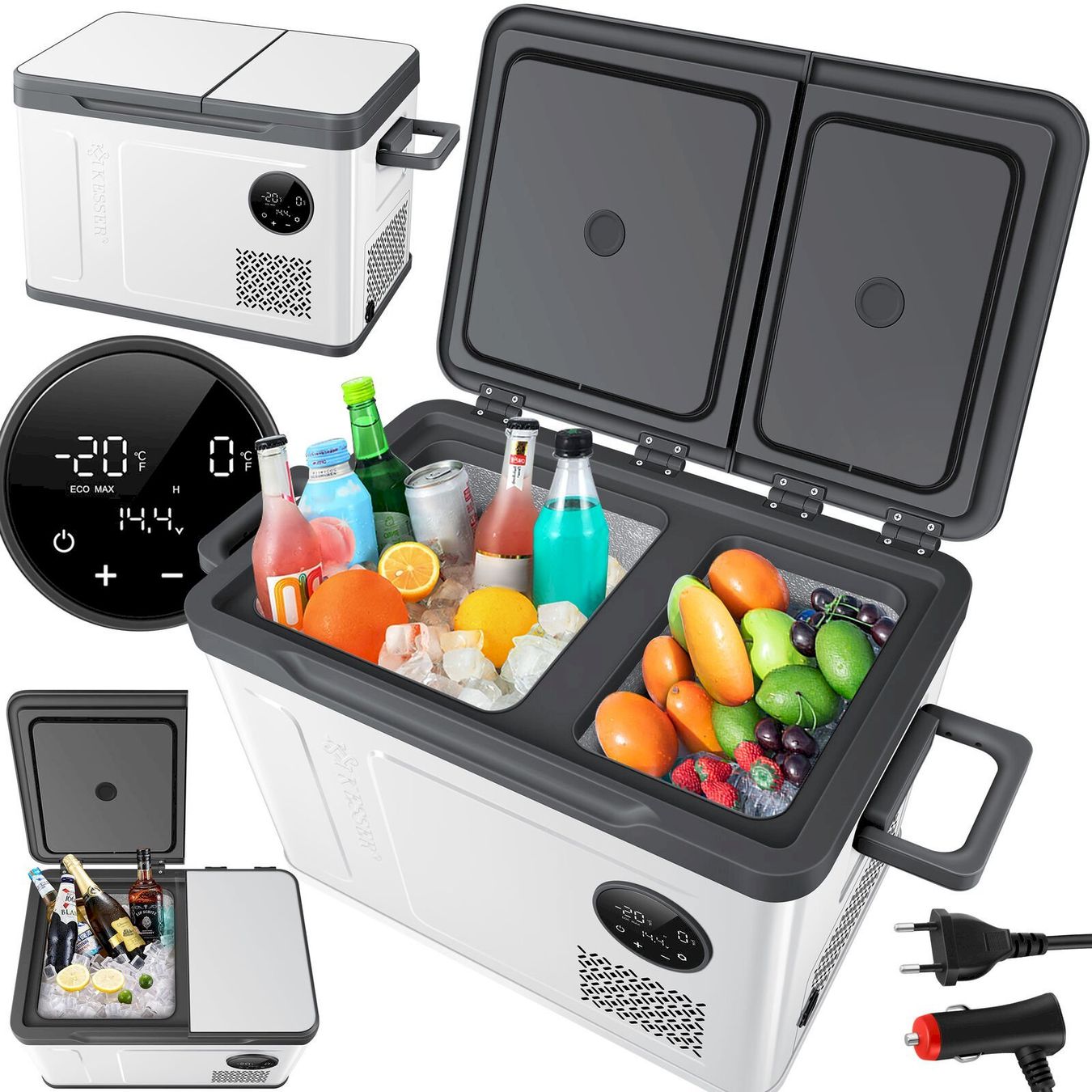 Cucinare, Mangiare & Bere: KESSER Kompressor Kühlbox 49L Silber – Nuovo e nell'imballaggio originale da Bottighofen venduto da zaap 1