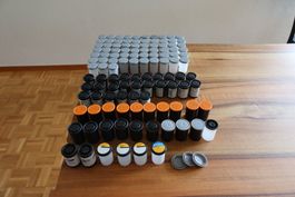 Alte Filmdosen von Negativfilmen