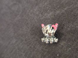 Silber Charm Highland Cow ohren Pink +Garantie