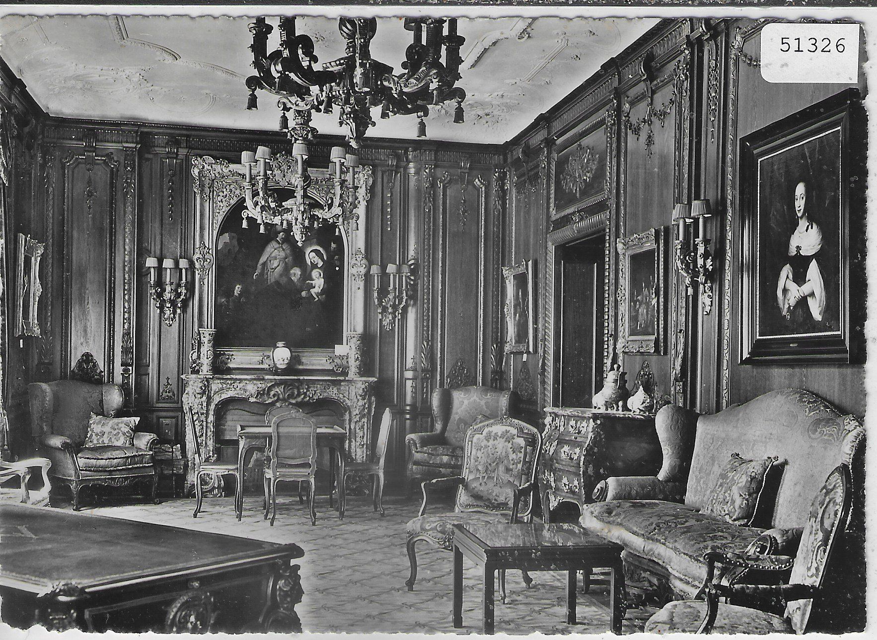 Cartoline postali: Schloss Eugensberg am Untersee - Herrenzimmer – Usato da Ettingen venduto da Kartenplanet