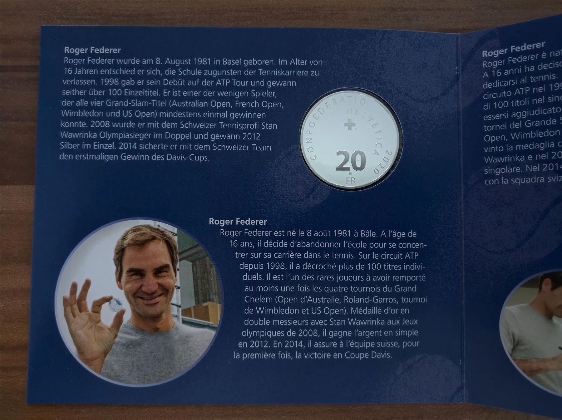 Tutti le monete: 20 Fr. Silber Sondermünze Roger Federer – Nuovo e nell'imballaggio originale da Rickenbach SO venduto da Bytebull 5