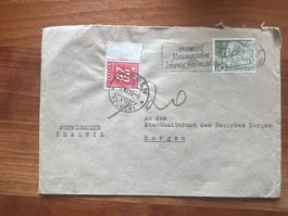 BRIEF MIT Strafporto 1953  (G25)
