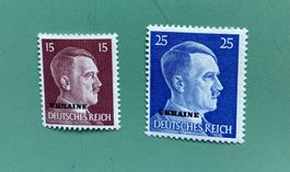 Briefmarken Ukraine Deutsches Reich 15 und 25 Heller