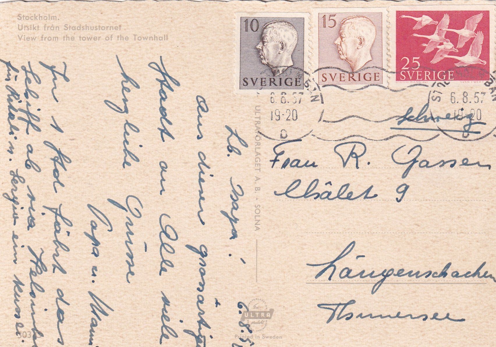 Cartoline postali: Stockholm /mp – Usato da Hombrechtikon venduto da Rudolf07 1