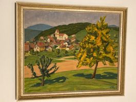 Carl Gaiser 1957 (1905-2002) Birmensdorf Zürich Bäume, Dorf