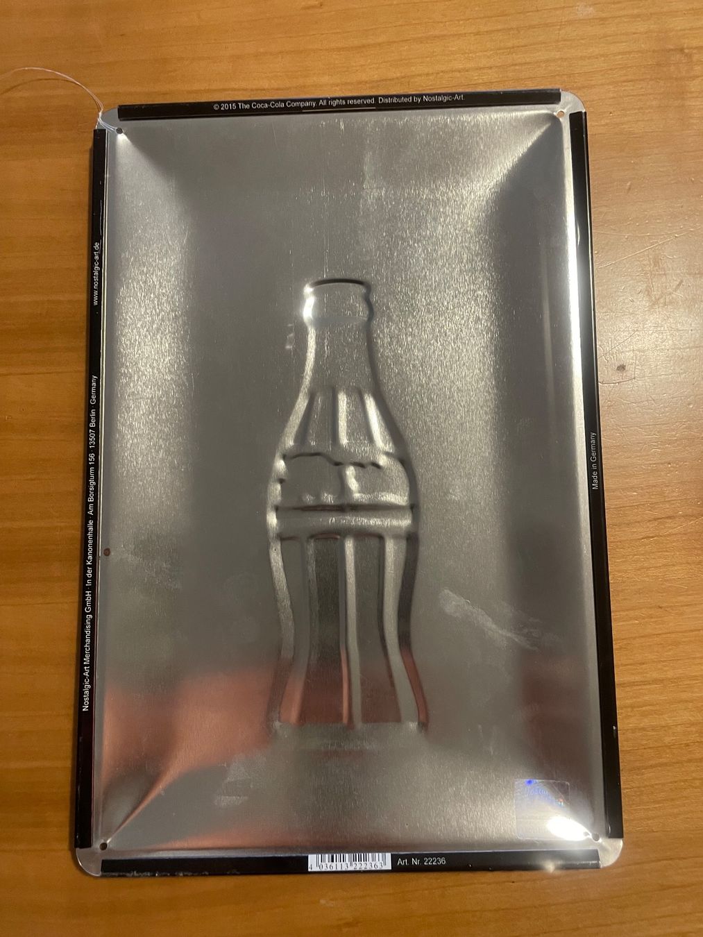 Coca-Cola Insegne: Coca-Cola Blechschild, Schwarz, 20x30 cm – Usato da Adlikon b.Regensdf venduto da SimoneO01 1