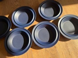 Set aus 6 Vintage Arabia Finland Blues Schusseln