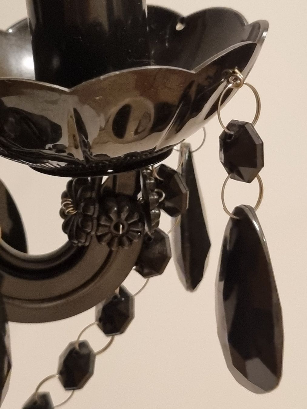 Lampen: Barock Tischlampe 3-arm Schwarz Glasfuß – Gebraucht aus Scharnachtal von devin03 6