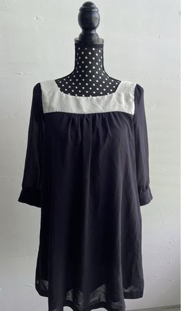 2000s Vintage Kleid Schwarz weiss