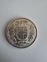5 Franken 1940 Helvetia Münze 