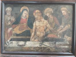 Antikes Oelgemälde „Beweinung Christi“ ca. 15. Jahrhundert!