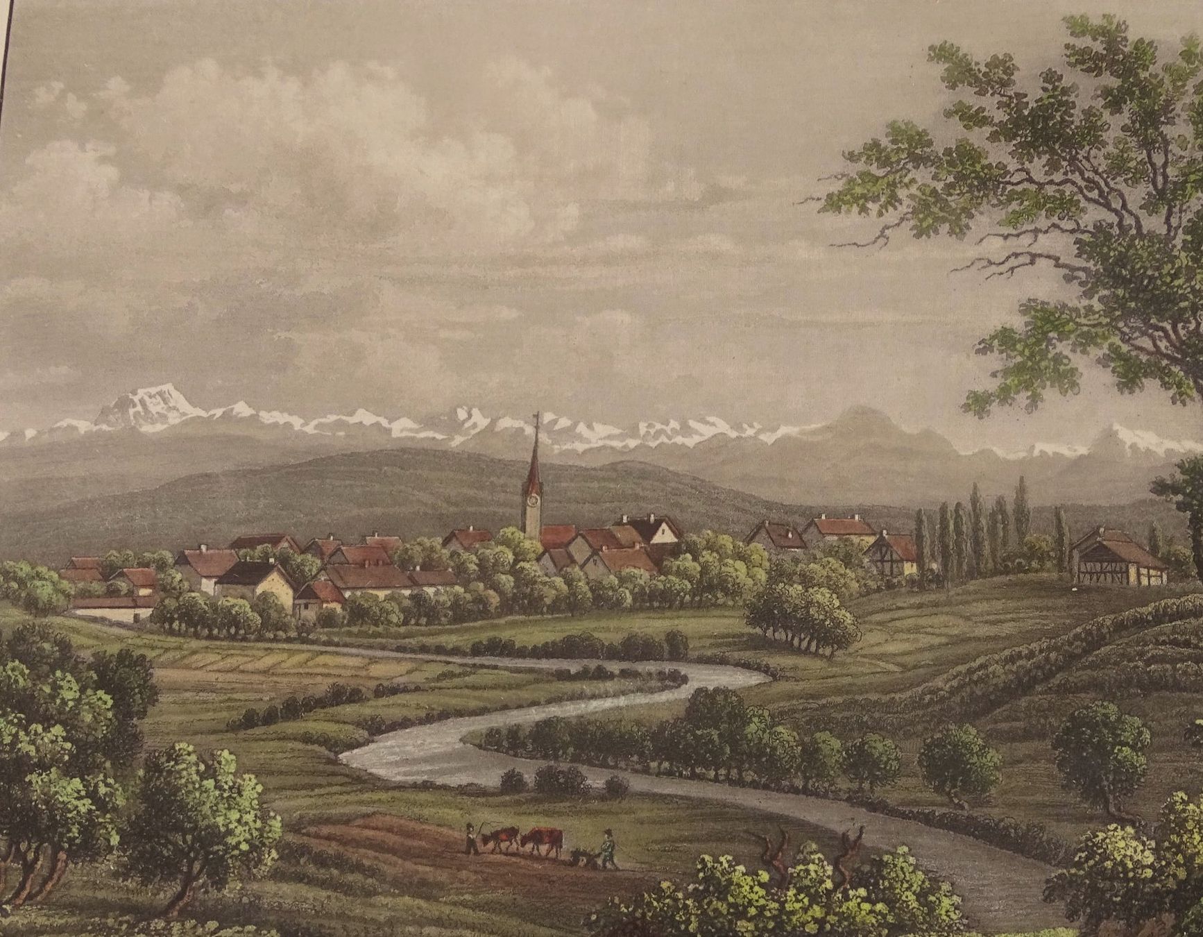 Incisioni: OBERGLATT, AQUATINTA 1856 – Usato da Grüningen venduto da Kartensammler 2