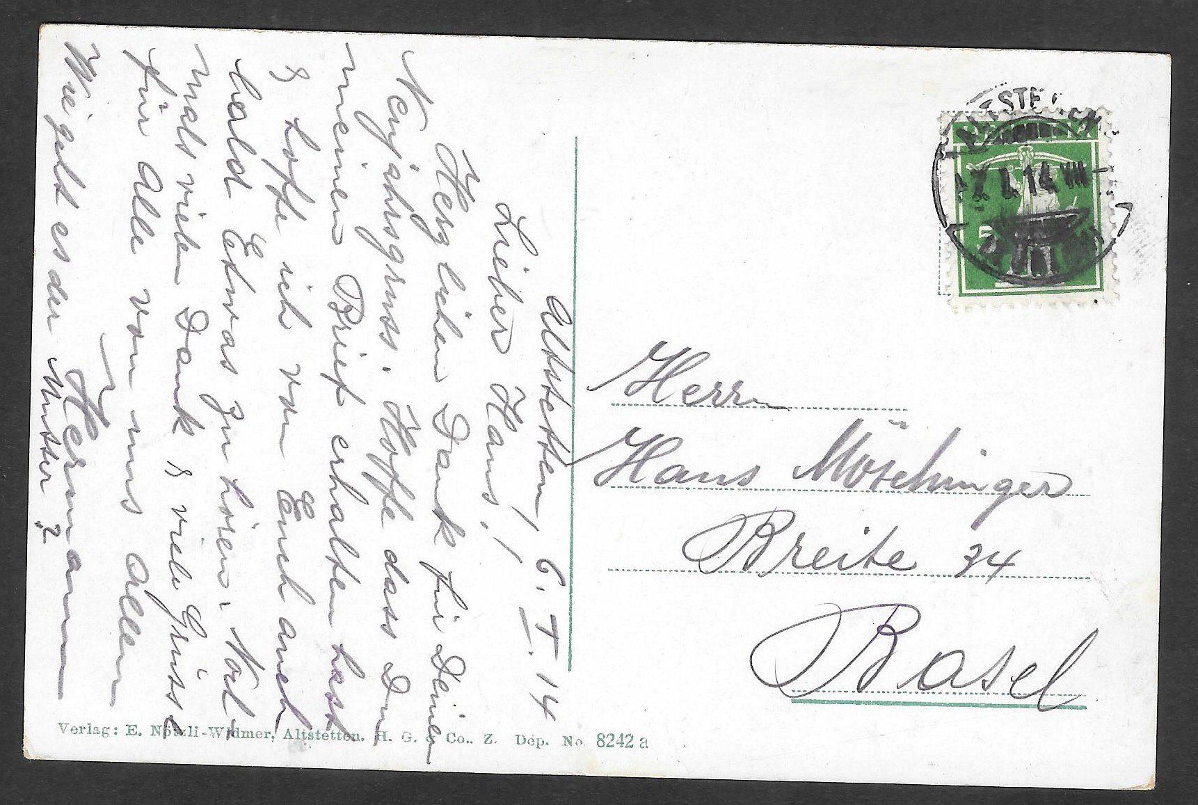 Cartoline postali: Zürich Altstetten Teilansicht – Usato da Olten venduto da clotaldi 1