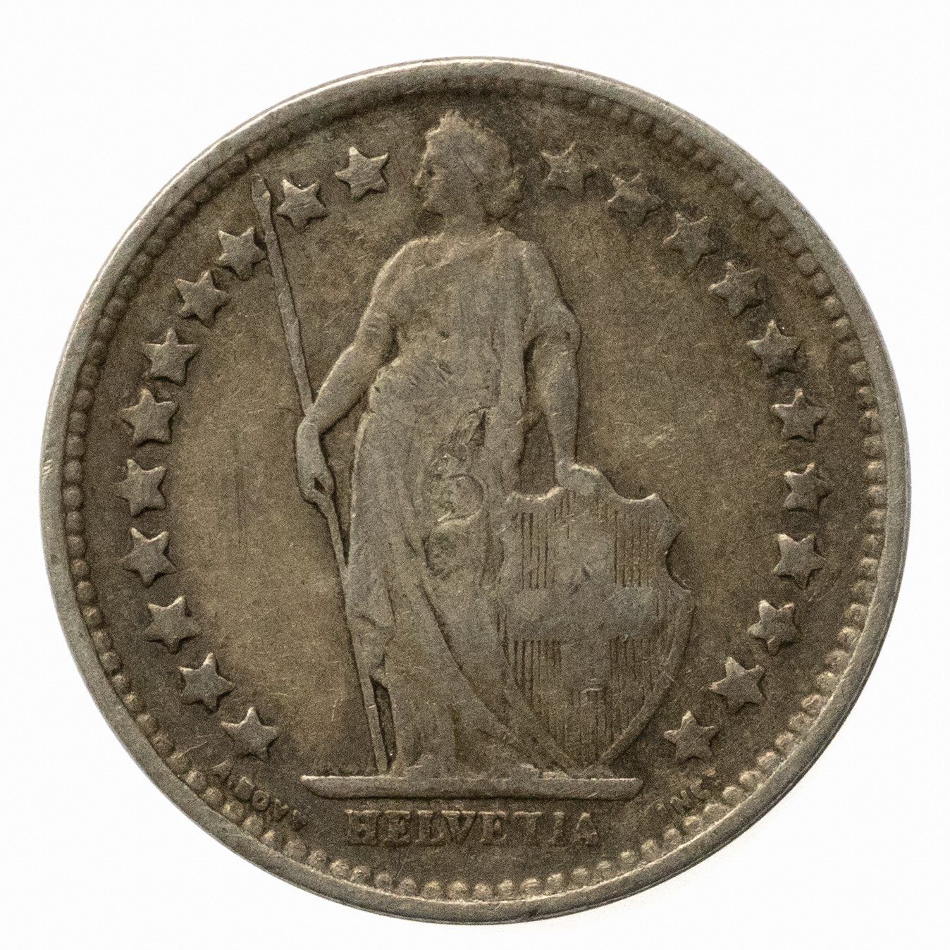 Tutti le monete: 1/2 Franken Silber 1921 – Usato da Rotkreuz venduto da Swiss-Coins 1