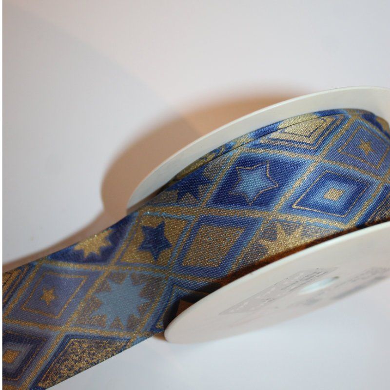 Nastri decorativi: Geschenk -  oder Dekoband im Blau-/gold-Ton, 17.5 m – Usato da Weggis venduto da Mylemontree 1