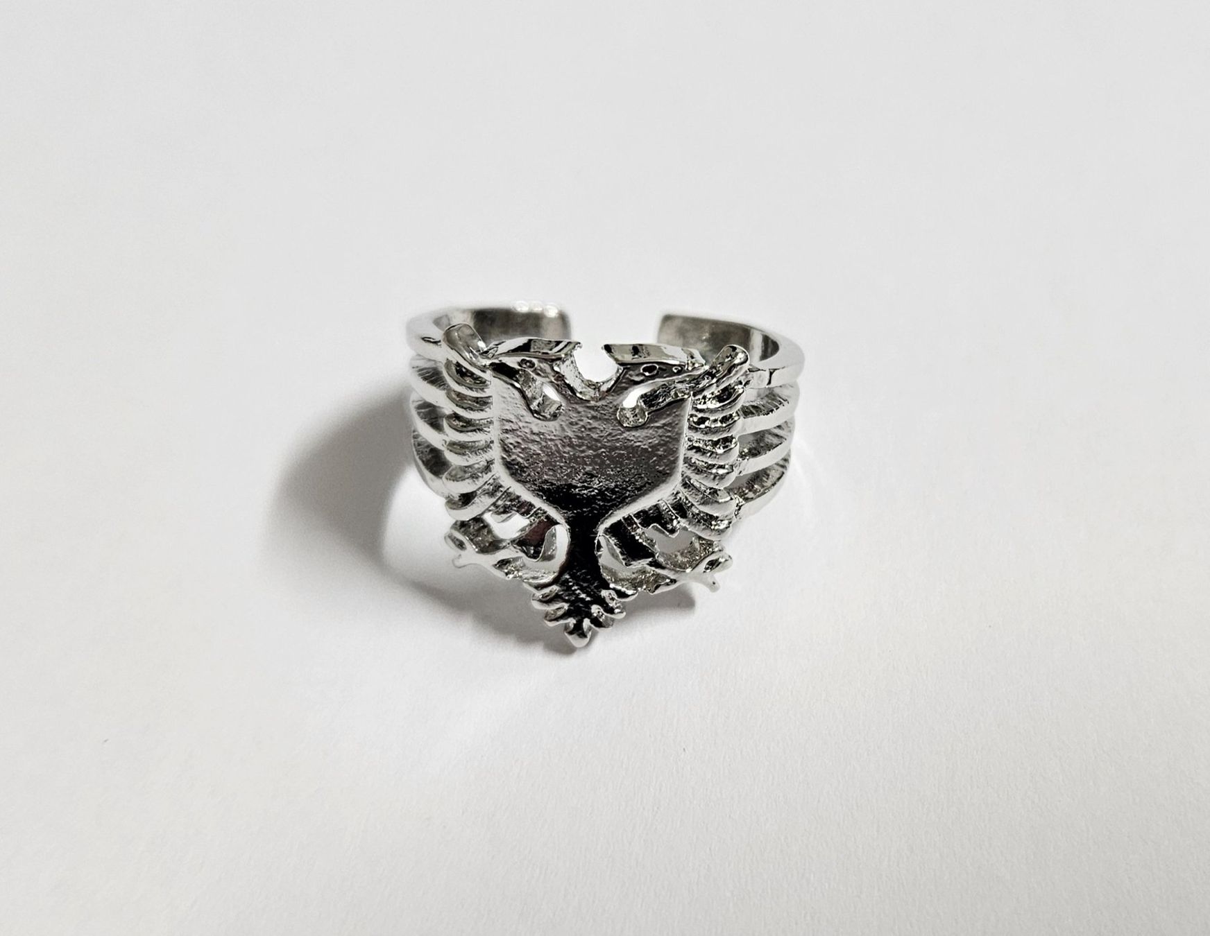 Ringe: Ring mit albanischem Adler chrom / silbrig – Neu und originalverpackt aus Kreuzlingen von RahMal 1