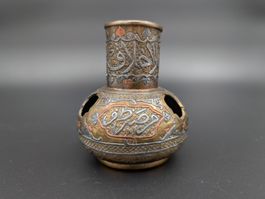 Orientalisches Tauschier Gefäss Messing/Bronze Kalligrafie