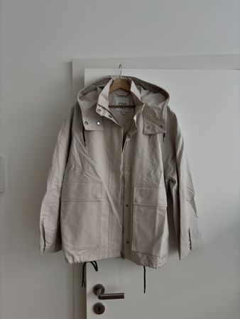 COS Jacke mit Kapuze Baumwolle beige Grösse S/ M neuwertig
