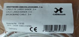 Cablecom Breitband Anschlusskabel 3 Meter lang