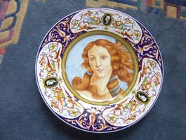 Antiker Keramik-Teller,handbemalt,CACF Faenza,Botticelli