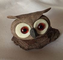 Eule Figur ist Naturstein Handgemacht siehe Foto 
