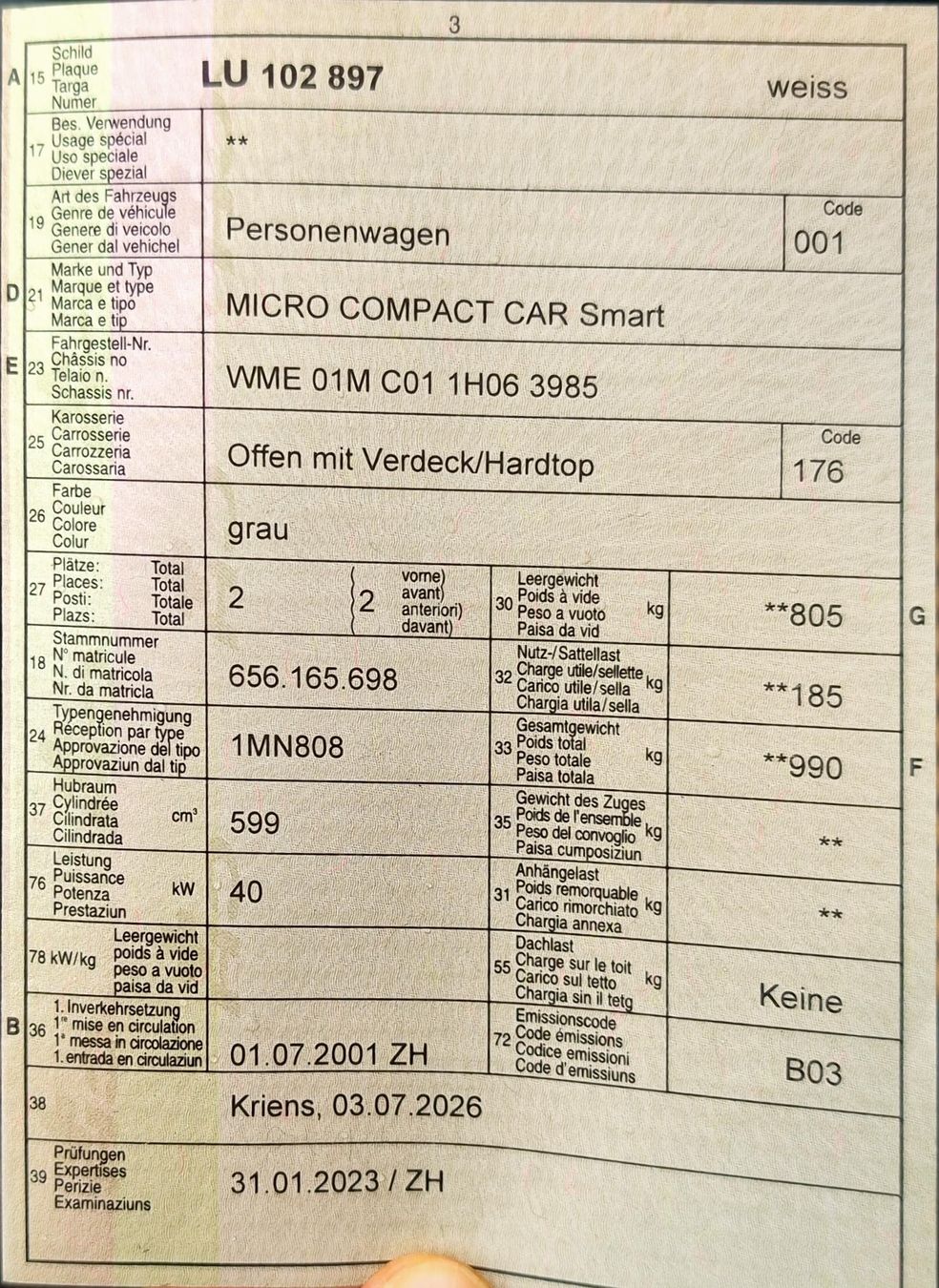 Smart Autos: Smart 450 Cabrio – Gebraucht aus Kriens von Gloiomo 7