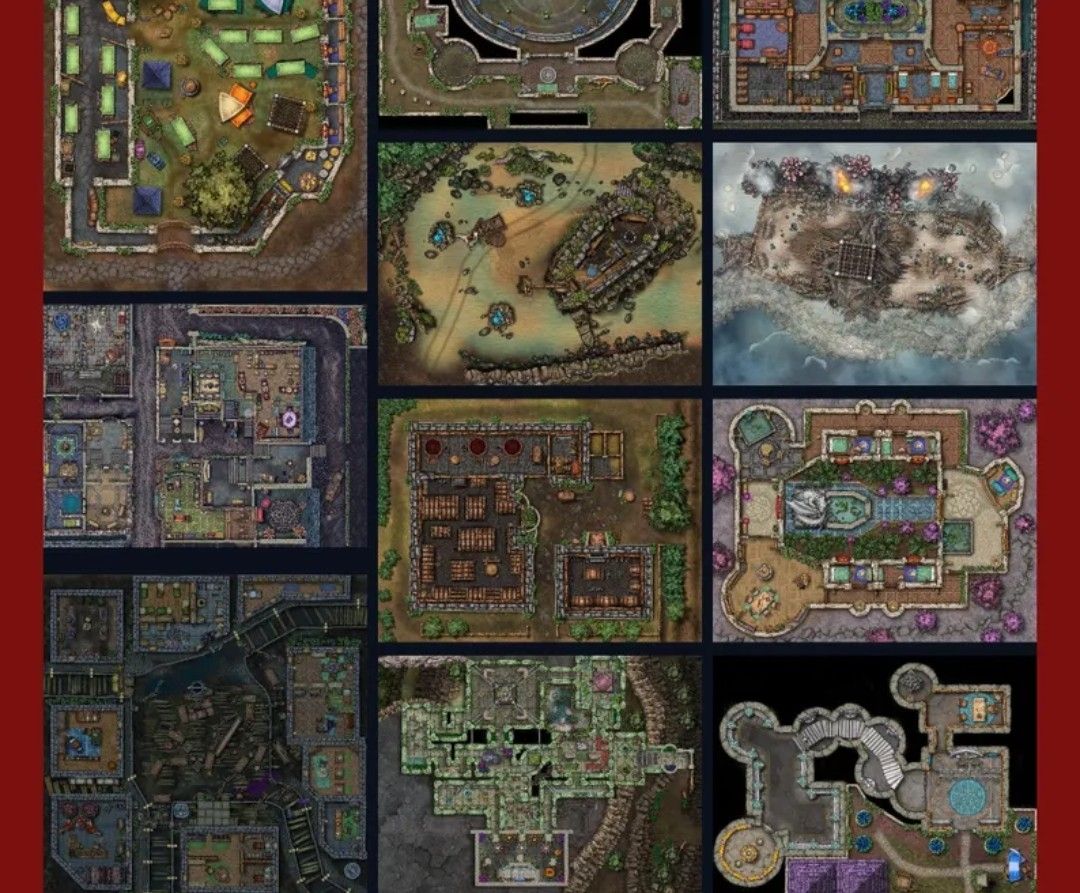 Giochi: Fantasy Karten Bundle: 50+ Maps für Rollenspiele, 2K/4K HD – Nuovo e nell'imballaggio originale da Watt venduto da MG_Products 2